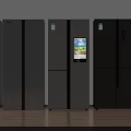 Modern Refrigerators With Various Models On Display In Showroom Featuring Sleek Design 3d model