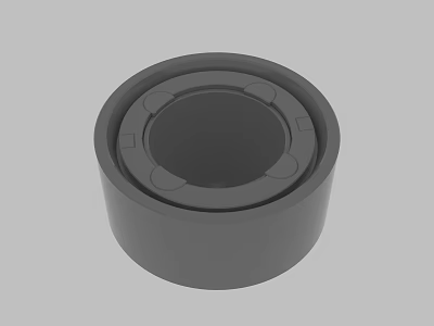 Gray Cylindrical Mechanical Bearing Component With Recessed Center And Smooth Surface 3d model