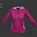 Trendy Pink Hoodie with White Lined Hood and Side Panels