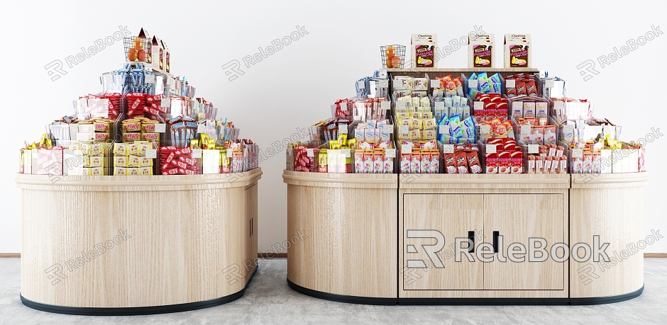 Modern shelf supermarket island cabinet model