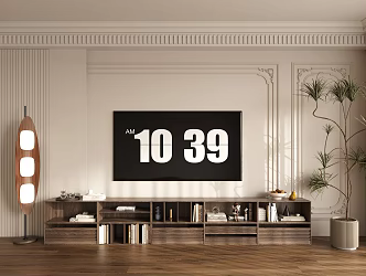 French Middle Ancient Living Room TV Cabinet Floor Lamp Bookcase 3d model