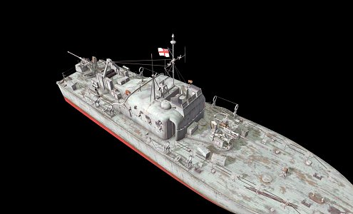 modern warship battleship destroyer 3d model