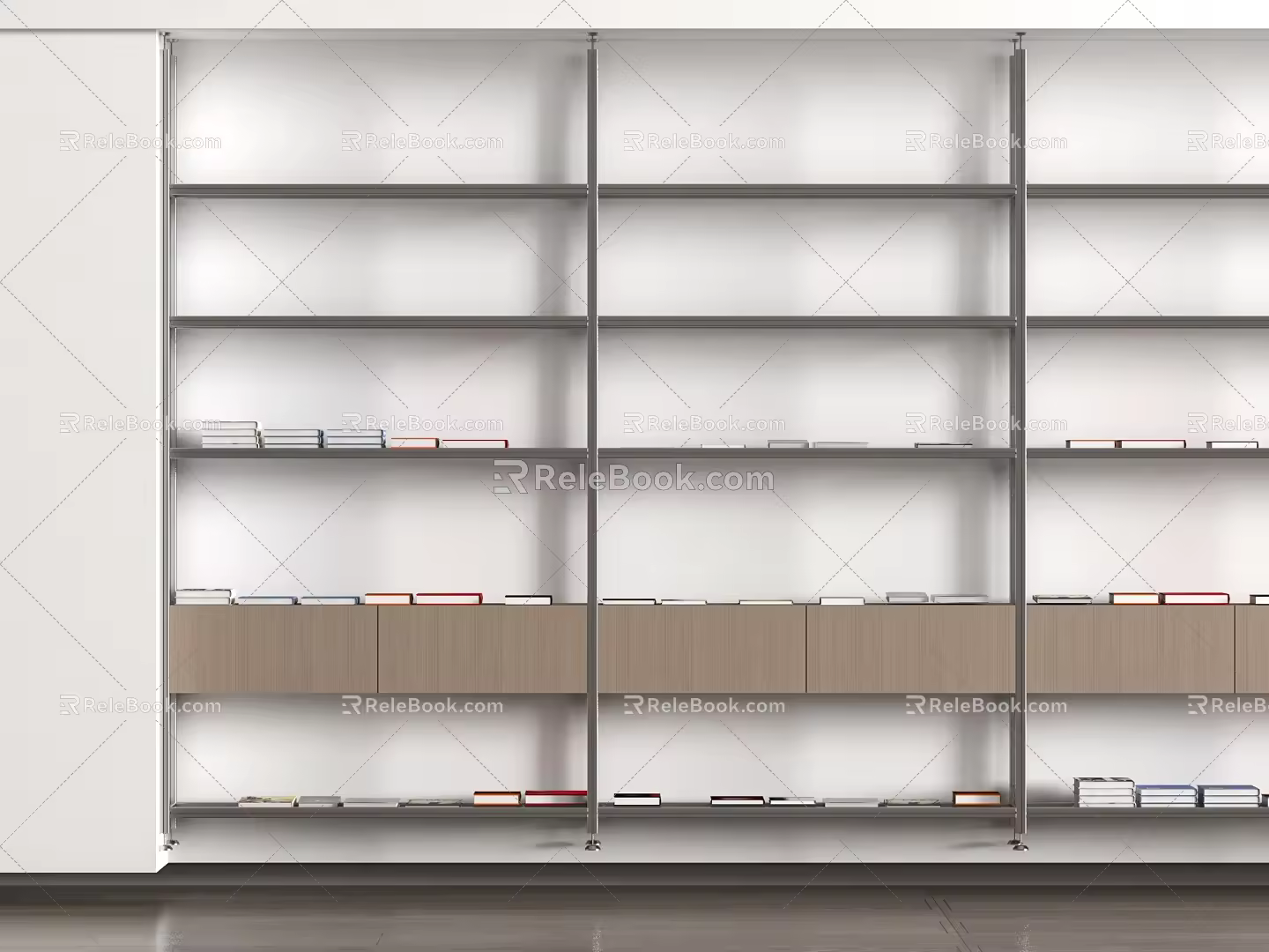 Modern Bookshelf Minimalist Bookshelf Partition Storage Rack Decorative Rack Metal Display Rack 3d model