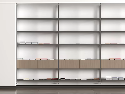 Modern Bookshelf Minimalist Bookshelf Partition Storage Rack Decorative Rack Metal Display Rack 3d model