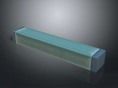 Modern Teal Leisure Chair with Smooth Surface and Gray Frame in Long Rectangular Design 3d model