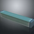 Modern Teal Leisure Chair with Smooth Surface and Gray Frame in Long Rectangular Design
