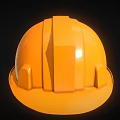Orange Safety Helmet With Modern Protective Design For Construction Use 3d model