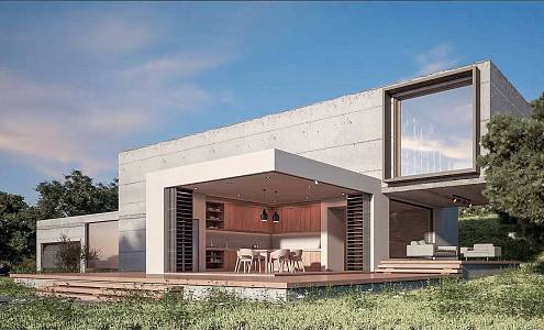 modern single-family villa homestay building villa 3d model