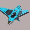 Modern Blue Fighter Jet With Cockpit Aerodynamic Wings And Sleek Design