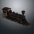 Vintage Steam Train Locomotive Model with Black Red Retro Design on Tracks