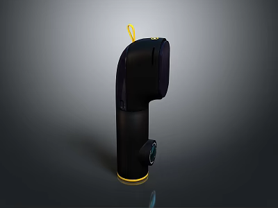 Black Handheld Equipment With Yellow Accents And Ergonomic Design Sensor Port 3d model