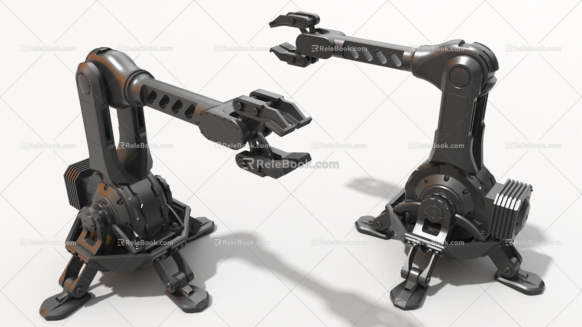 Hard surface machinery steel structure joint mechanical arm high-tech industrial parts 3d model