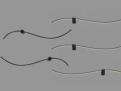 Modern Curved Wall Lights With Black Components And Soft Lighting Effect 3d model