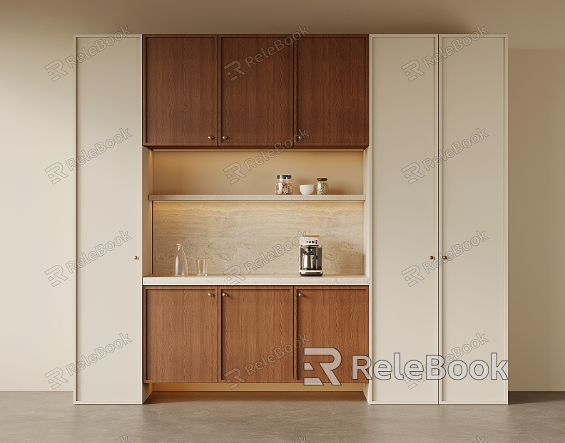 Middle Style Wine Cabinet Sideboard model