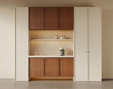 Middle Style Wine Cabinet Sideboard 3d model