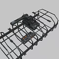 Space Station Frame Structure Floating In Starry Outer Space Background 3d model