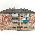 Traditional Historic Building With Red Brick Walls Gray Roof And Multi Story Structure