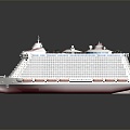 Modern cruise ship passenger ship low pressure cabin giant cruise ship 3d model