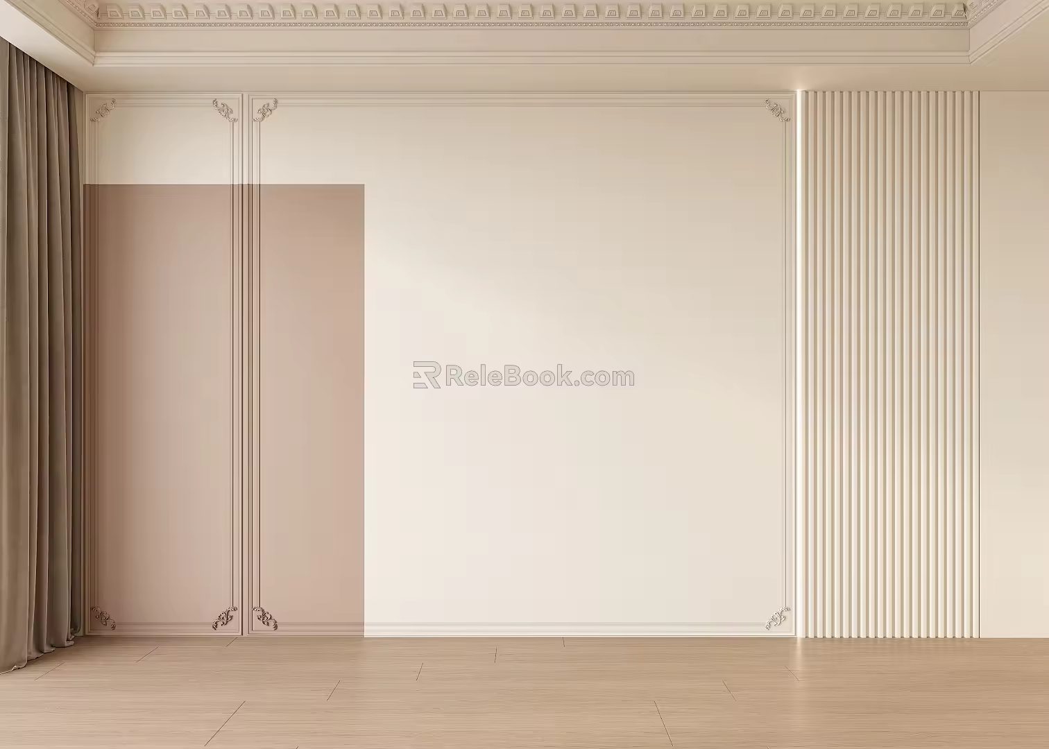 French background wall gypsum line background wall 3d model