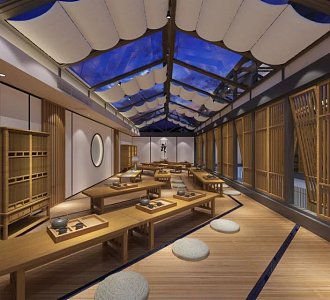 New Chinese Teahouse Zen Tea Space 3d model