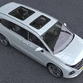 White Hyundai MPV Car With Modern Front Grille And Sleek Body Design