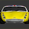 Yellow Sports Car With Union Jack Roof And Sleek Modern Design