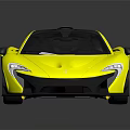 Yellow Supercar Sleek Aerodynamic Design With Black Roof And Black Wheels