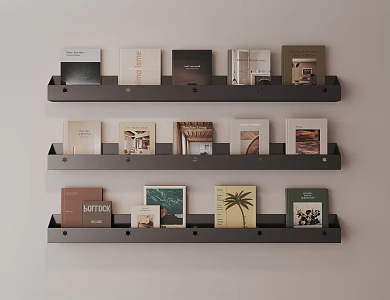 Bookshelf Books 3d model