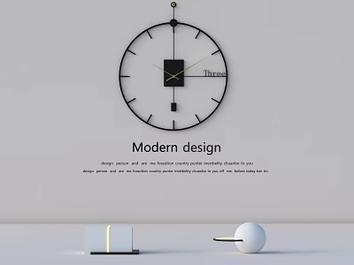Modern Wall Clock With Minimalist Design For Interior Decoration And Small Decorative Items 3d model