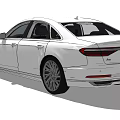 White Luxury Sedan Featuring Audi Style Sleek Exterior And Modern Alloy Wheels