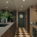Stylish Comfortable Modern Living Room With Leather Sofa Large TV And Natural Wooden Flooring
