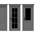 White Hinged Doors with Panel and Glass Pane Designs for Interior Spaces 3d model