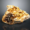 Natural Stone With Wood Like Texture And Golden Brown Crystalline Surface