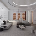 Modern Living and Dining Room Interior With Sofa Coffee Table TV Window and Plants
