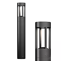 Minimalist Modern Black Floor Lamp With Cylindrical Design And Illuminated Hollow Structure