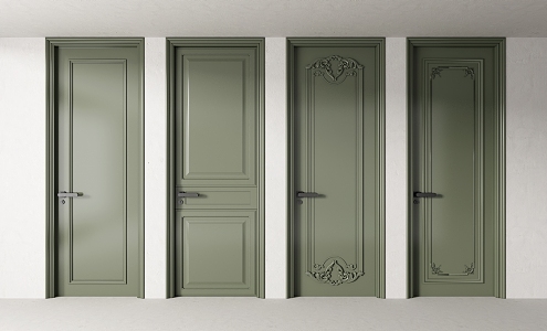 French Single Door 3d model