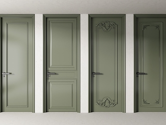 French Single Door 3d model