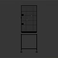 Decorative Ornament Set Black Metal Birdcage on Rolling Stand with Minimalist Design