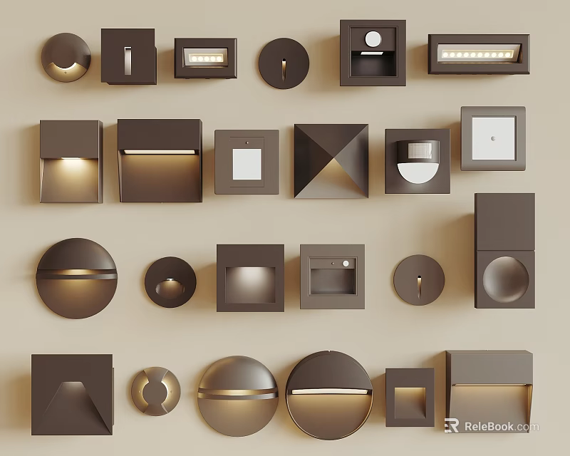 Modern Wall Lamps In Various Shapes And Designs For Home Interior Lighting 3d model 