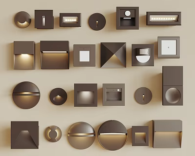 Modern Wall Lamps In Various Shapes And Designs For Home Interior Lighting 3d model