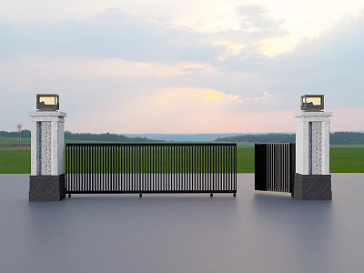 Patio Entry Door Post Garage Door Patio Door 3d model