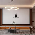 Modern Living Room Interior Design With Circular Pendant Light Sofa Coffee Table Rug And Plant