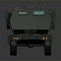 Military Green Tank With Heavy Duty Cargo Bed And Multiple Wheels