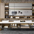 Modern Bathroom Vanity with Marble Countertop Double Sinks Mirror and Storage for Towels Toiletries