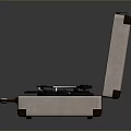 Open Suitcase Turntable With Portable Design And Your Story Text On Interior