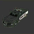 Sleek Police Car With Flashing Lights Modern Design And Reflective Surface