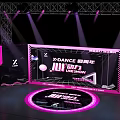 Modern Dance Stage With Neon Lighting And Performance Area Setup Design 3d model