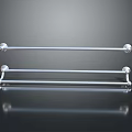 Stainless Steel Double Towel Rack For Bathroom With Polished Ends