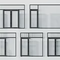 Modern Glass Windows And Doors With Black Frames In Different Styles 3d model