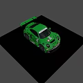 Green Racing Car with Shark Tooth Front Design Number 80 MOTUL and RCC Logos